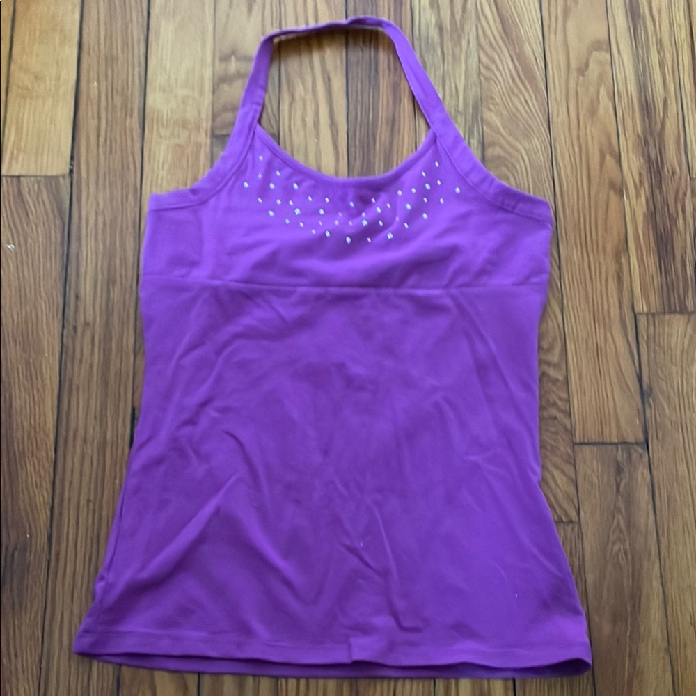 Purple Halter Top with Rhinestone Accents